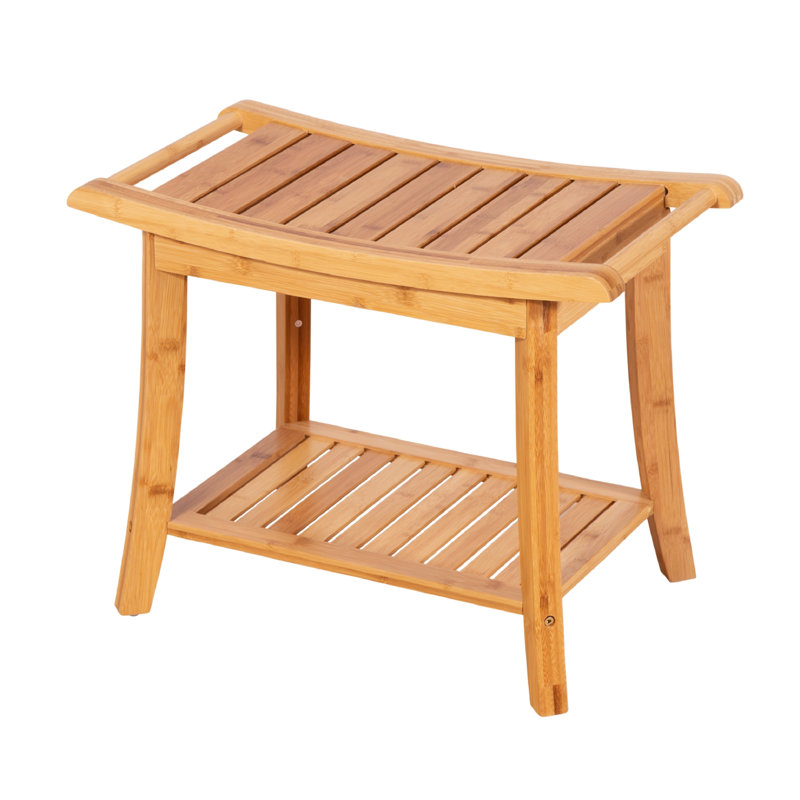 Beachcrest Home Mitch 23.75'' W Bamboo Shower Bench & Reviews Wayfair